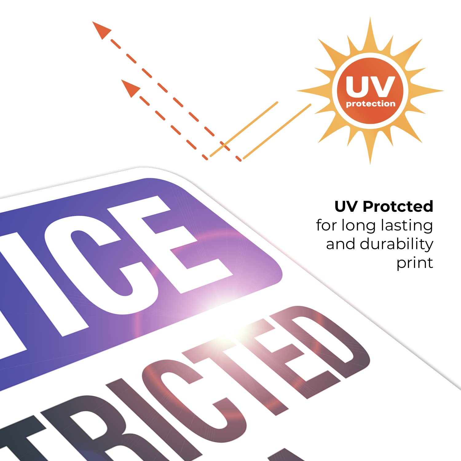 Notice Restricted Area Sign, 10x7 Inches, 4 Mil Vinyl Decal Stickers Weather Resistant, Made in USA