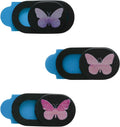 3 Pcs Laptop Camera Cover Slide, Ultra Thin Webcam Privacy Cover, Phone Camera Blocker to Protect Privacy for Laptop, Desktop, Tablet, Computer or Smartphone (Butterfly)