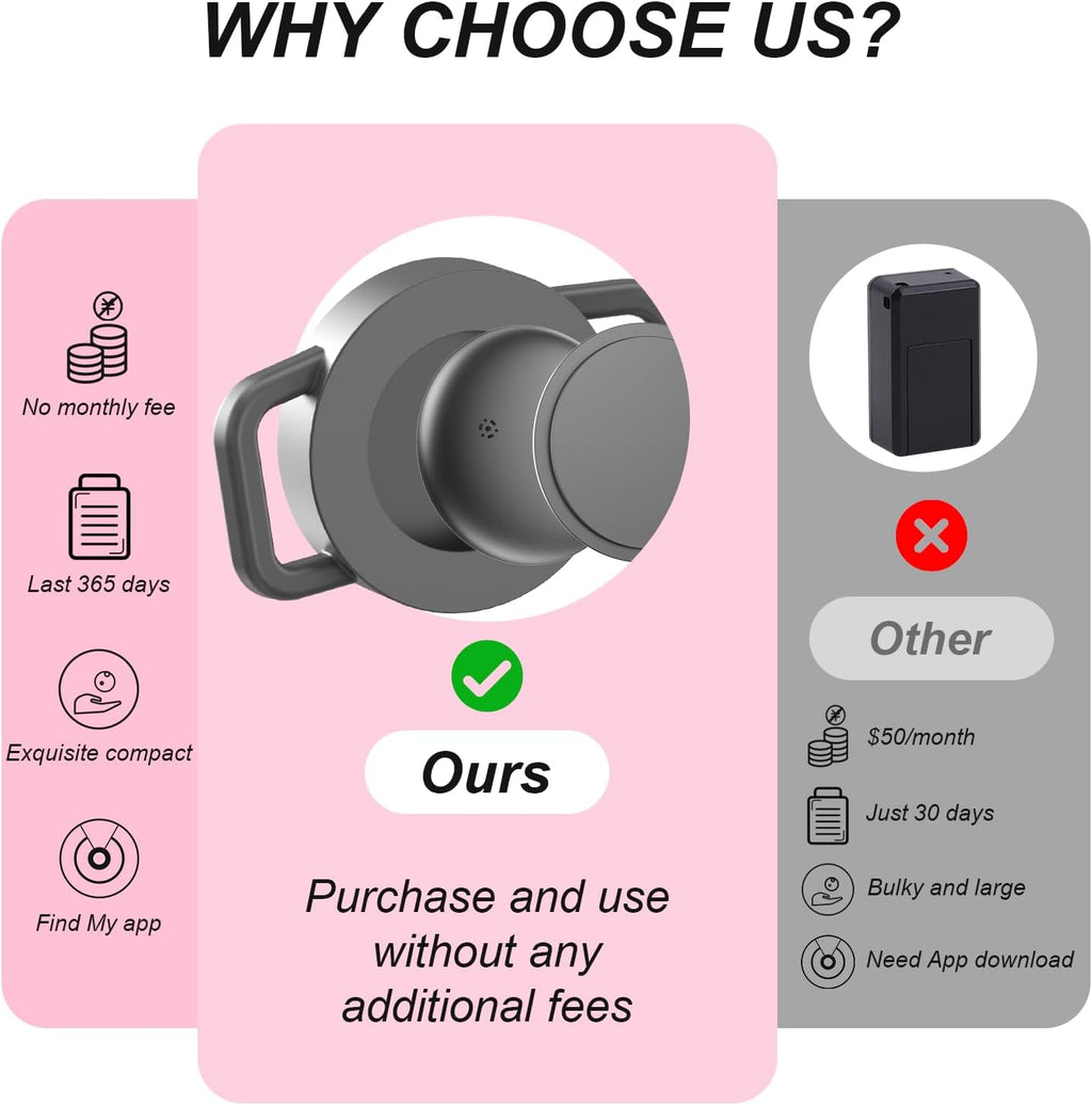 GPS Tracker for Cats, Waterproof GPS Cat Trackers Cats Collar with Bells, No Subscription, GPS Cat Collar, Adapt with Apple Find My (iOS Only) Finder Tag for items Pets Christmas Gift (Blue)