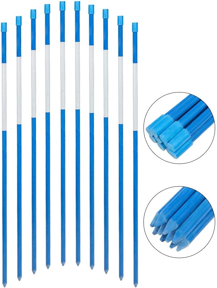 FiberMarker 72-Inch Snow Markers Driveway Reflectors Snow Stakes 20-Pack 5/16-Inch (Dia.), Blue