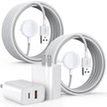 Fast Charger for Apple Watch,2 Pack USBC & A PD Wall Charger Adapter with 10FT Long USBA Magnetic Apple Watch Fast Charging Cable Portable Compatible with iWatch Series 10/9/8/7/SE/SE2/5/4/3/2/1/Ultra