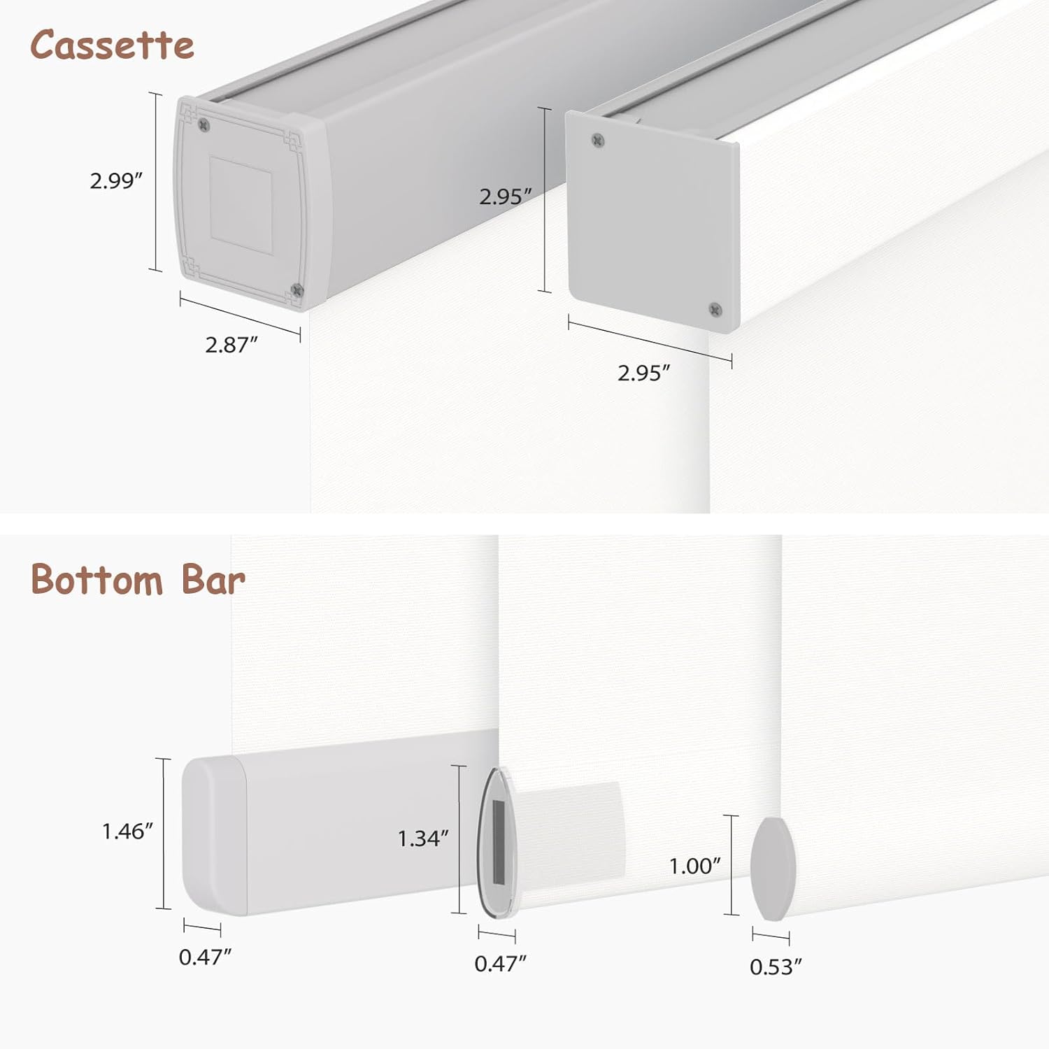 Motorized Roller Blinds with Remote, 100% Blackout Automatic Roller Shades for Bedroom, Bathroom, and Living Room, Customized Size, Snow White