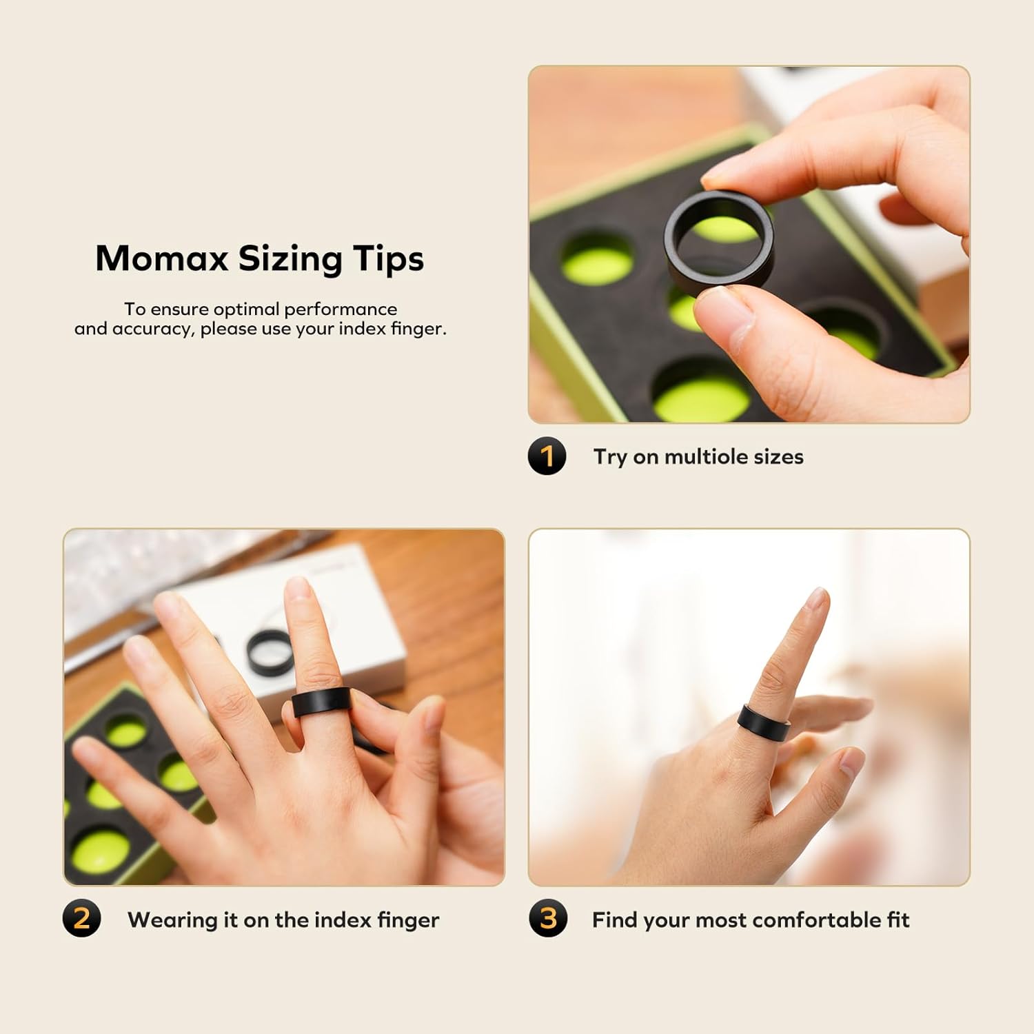 MOMAX Ring Gifting Sizing Kit - Unique Sizing - Give The Gift of Health（Smart Ring Not Included）