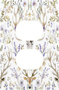 Outlet Covers Gothic Retro Floral Damask Elk Wild Flower 1 Gang Duplex Light Switch Cover Decorative Switch Plates Electrical Receptacle Faceplate Wall Plate For Bed Room Living Room