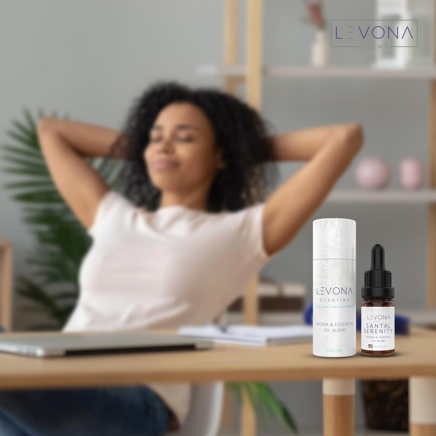 Levona Scent Essential Oils - Scents for Home, Hotel & Office Use - Perfect for Home Diffuser & Humidifiers - Aroma Fragrance Oil, Ideal for Massage, Relaxation, and Spa - Santal Serenity, 10ml