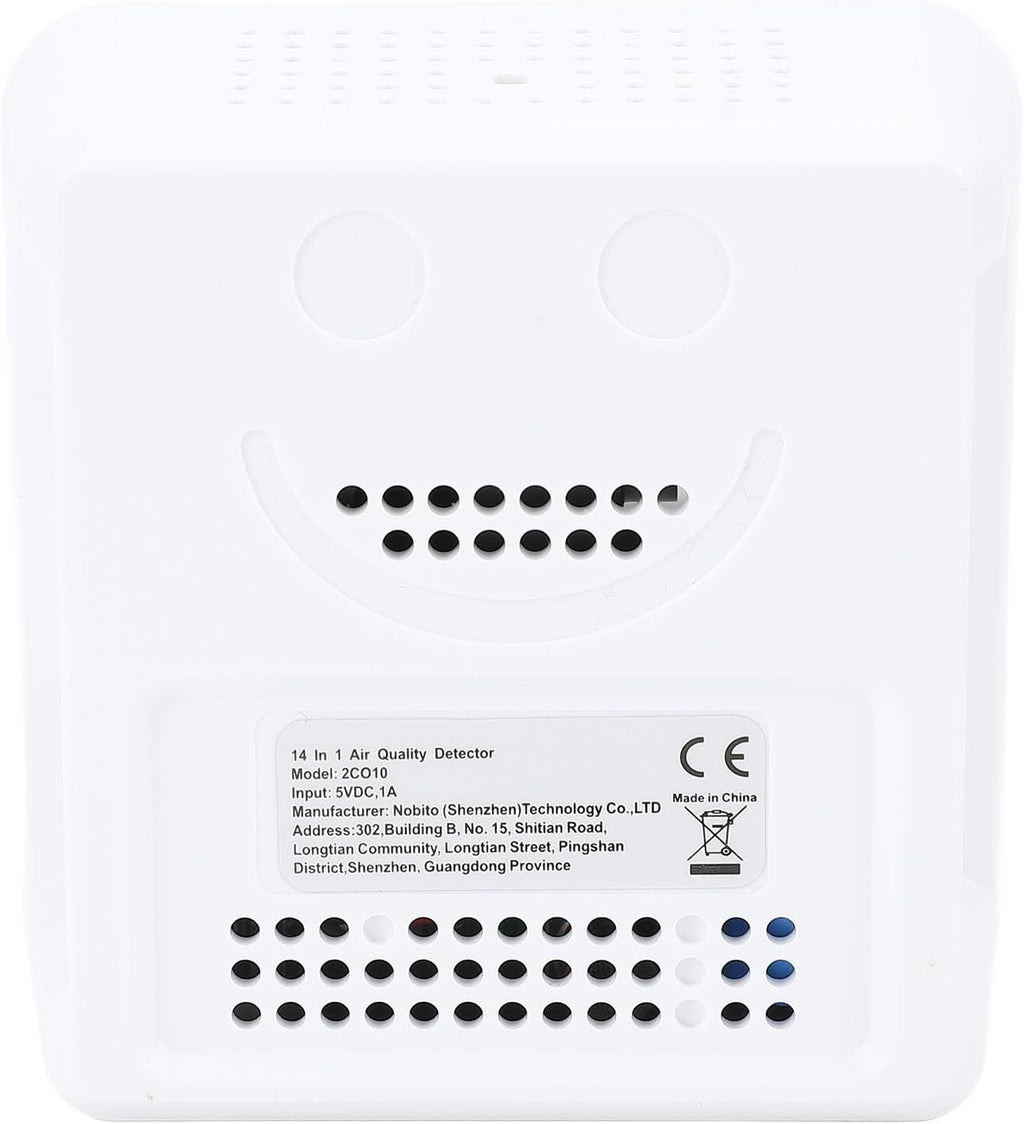 Ejoyous Air Quality Detector Indoor, 14 in 1 Smart Air Quality Monitor CO2 Detector with PM2.5 VOCs Temperature Humidity Sensor, for Home Office Travel Tuya APP Connected