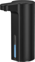EKO Aroma 9 fl oz Automatic Liquid Soap Dispenser, Rechargeable & Water-Resistant Soap Dispenser for Kitchen and Bathroom with Adjustable Volume Control (Matte Black Steel)
