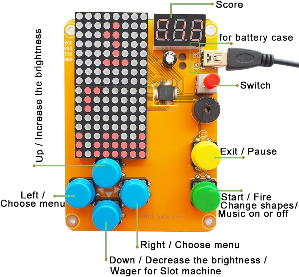 DIY Solder Project Game Kit with 5 Retro Classic Games for Electronic Soldering Practice and Learning, Comfortable Acrylic Case and Handheld Size, Ideal Gift for Family and Friends by VOGURTIME