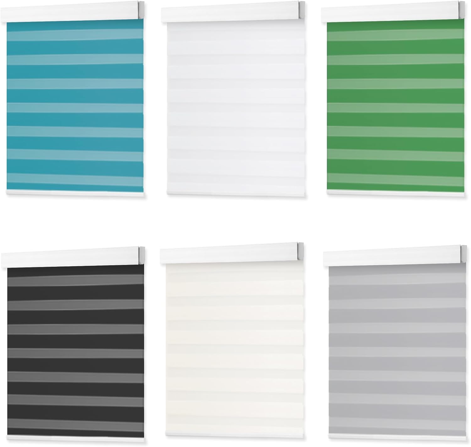 DENFOON Motorized Zebra Blinds, Solar Powered Dual Layer Automatic Shades with Remote Control, Rechargeable Smart Blinds Horizontal Wireless Electric Shades for Windows, Custom Size
