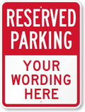 SmartSign 24 x 18 inch Custom “Reserved Parking” Metal Sign - Add Text, 80 mil Aluminum, 3M Laminated Engineer Grade Reflective Material, Red and White, Made in USA