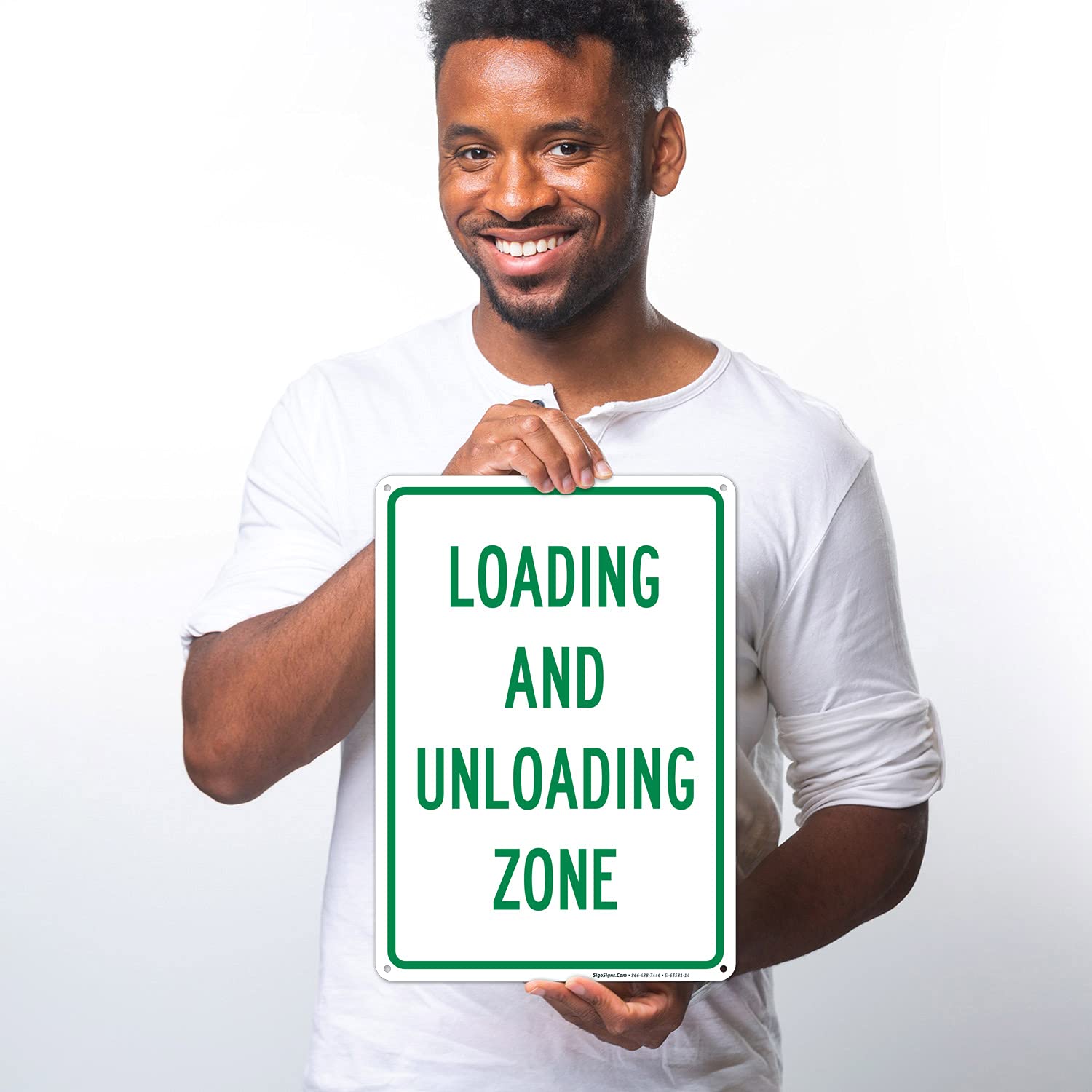 Loading and Unloading Zone Sign, 10x14 Inches, Rust Free .040 Aluminum, Fade Resistant, Made in USA