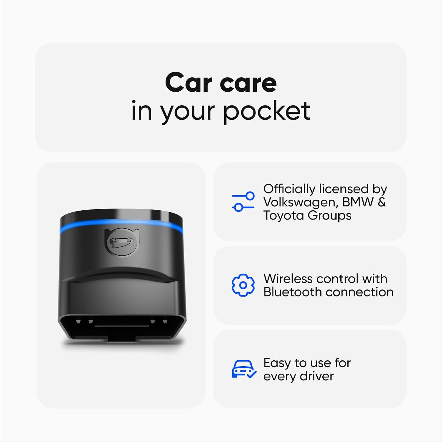 OBDeleven OBD2 Diagnostic Tool Scanner for Audi Seat Cupra Skoda Volkswagen BMW Mini Toyota (Android & iOS, Next Gen Device)