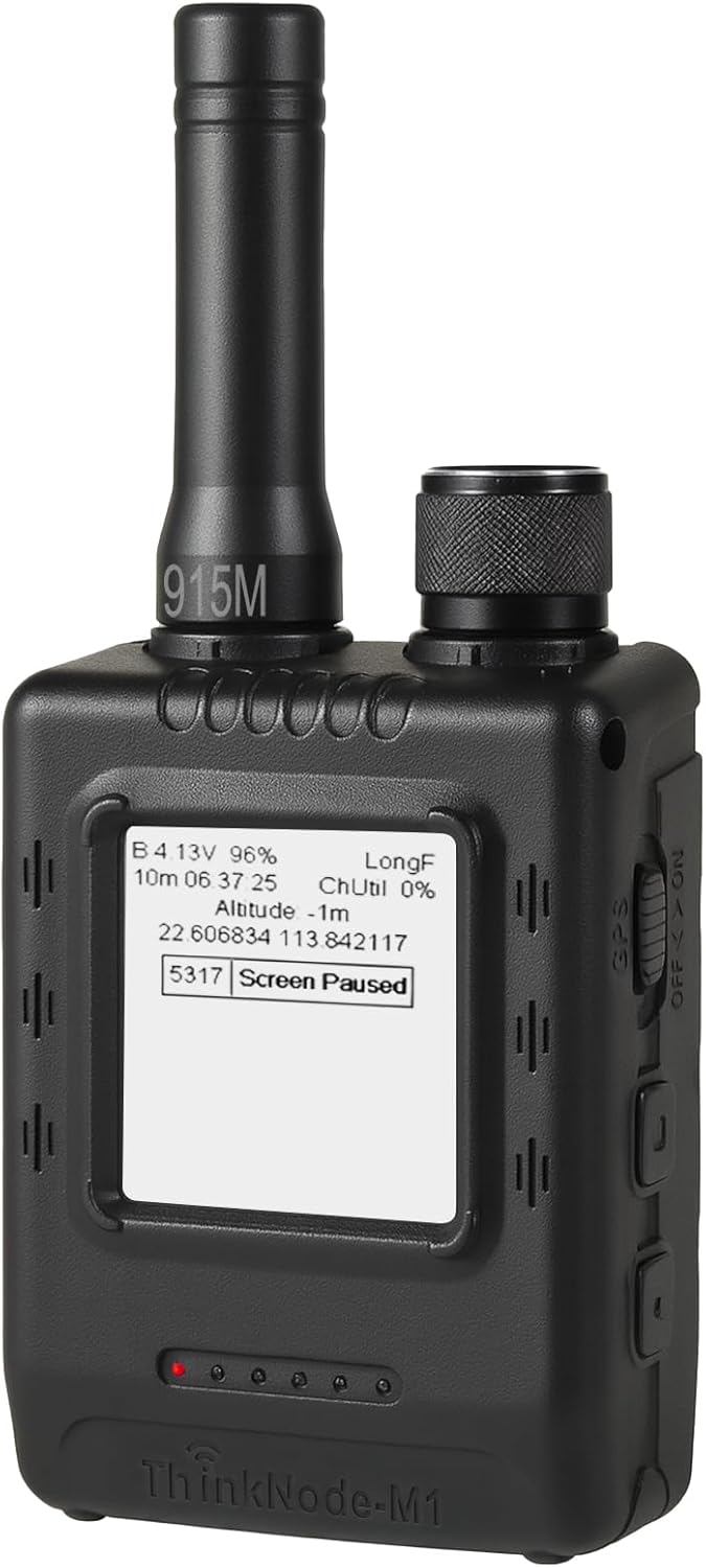 ELECROW LoRa Meshtastic Transceiver with GPS and nRF52840 - ThinkNode M1 with 1.54" EPD Screen and Case, SX1262 Wireless Module 915MHz, 1200mAh Battery for Meshtastic