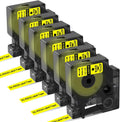 Freshworld Compatible with Dymo D1 Label Tape 45018 Replace for Dymo Label Maker Refills d1, Black on Yellow, 1/2 in x 23 Ft, for LabelManager 160 210D 260P 280 360D 420P PnP 220P 260P 500TS,6-Pack