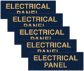 All Quality Basic Electrical Panel Sign - Fire Regulation Safety Compliance Sign - Blue/Gold - Large (5 Pack)