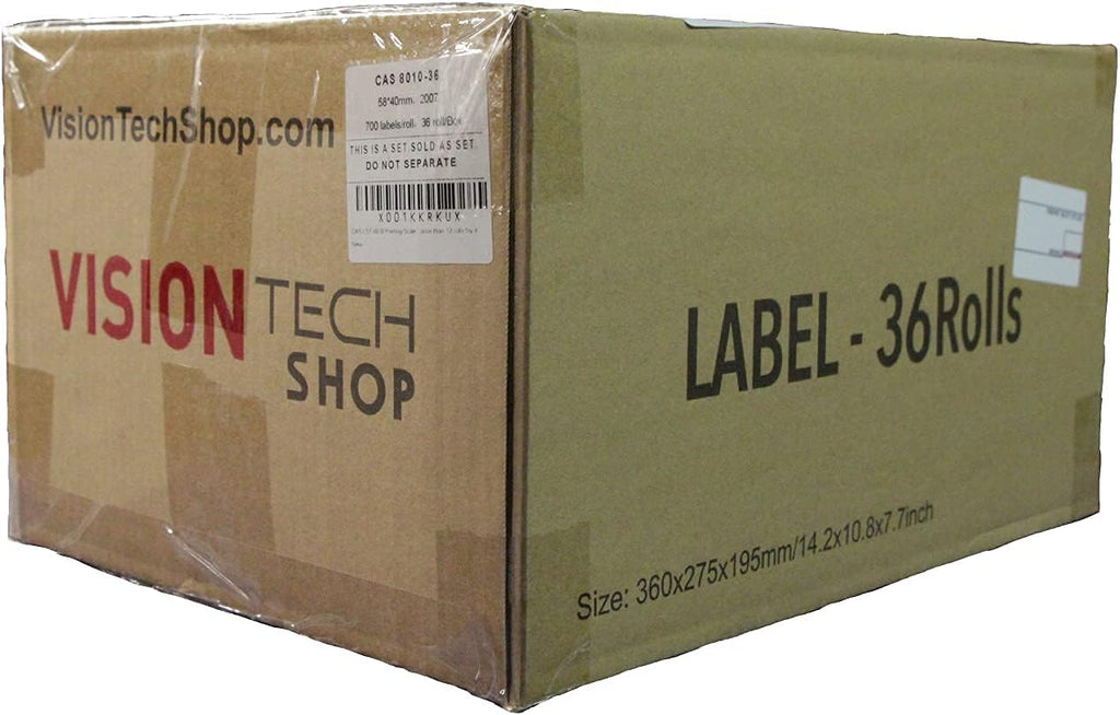 VisionTechShop LST-8040 Printing Scale Label, All RED Letters, 58 x 60 mm, UPC/Safe Handling 36 Rolls Per Case, Lower Price Than 12 Rolls