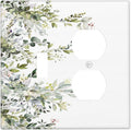 Decorative Outlet Covers Rustic Eucalyptus Leaves Green Leaf 2 Gang Wall Plate Single Toggle Duplex Light Switch Cover Switch Plate Covers for Country Bedroom Home Decor