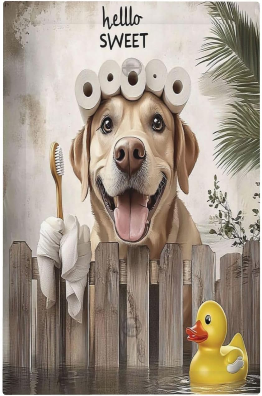 Funny Dog Rustic Farmhouse Wooden Fence Labrador Light Switch Cover Plate 1 Gang No Device Blank Electrical Wall Plates Faceplate Decorative Switch Plate For Kids Room Bathroom Decor