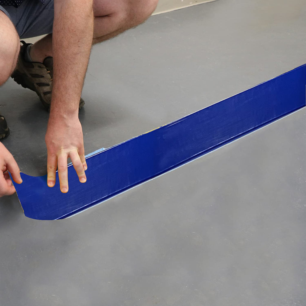 SmartSign Blue 4 inch x 100 feet Floor Marking Tape, 32 mil Vinyl Floor Tape, Superior Mark Industrial Use Safety Tape with Beveled Edges, Strong Adhesive, for Gym/Warehouse/Courts