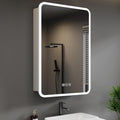 Medicine Cabinet with LED Lights and Mirror, 20 x 28 Inch Surface or Recessed Mounted Bathroom Cabinet with Door, Defogger, Memory Function, 3-Color Mode, Outlet&USB, Dimmer, Storage Shelf