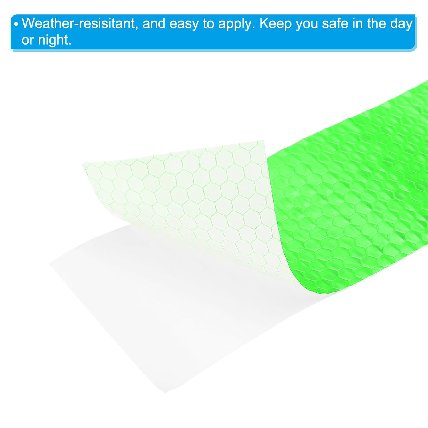PATIKIL 6 Inch x 33 ft Reflective Tape, 1 Roll Waterproof Self Adhesive High Visibility Caution Warning Safety Tape Reflector with Scraper for Trucks Trailers Cars, Green