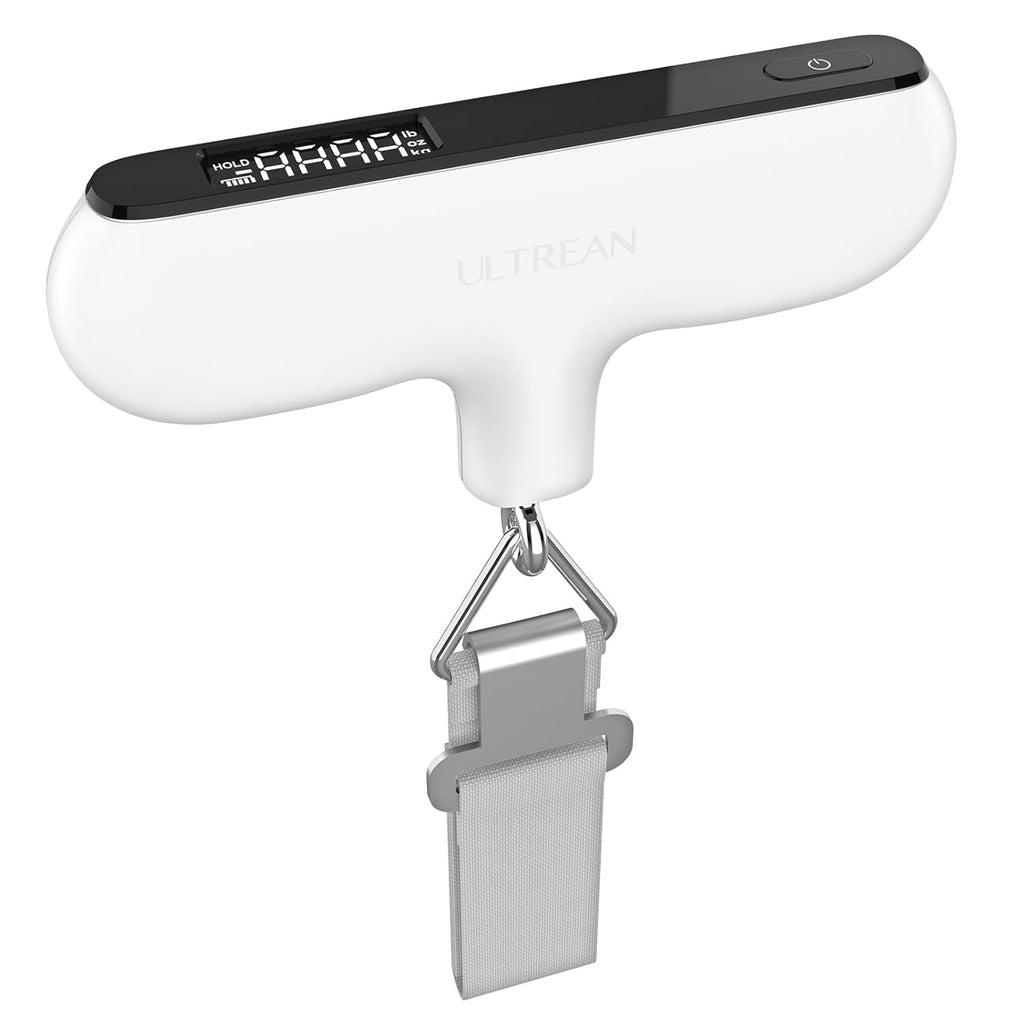 Ultrean Luggage Scale, 110lb Digital Suitcase Weight Scale for Travel, Portable Handheld Baggage Scale with Rubber Paint, Hook, Battery Included