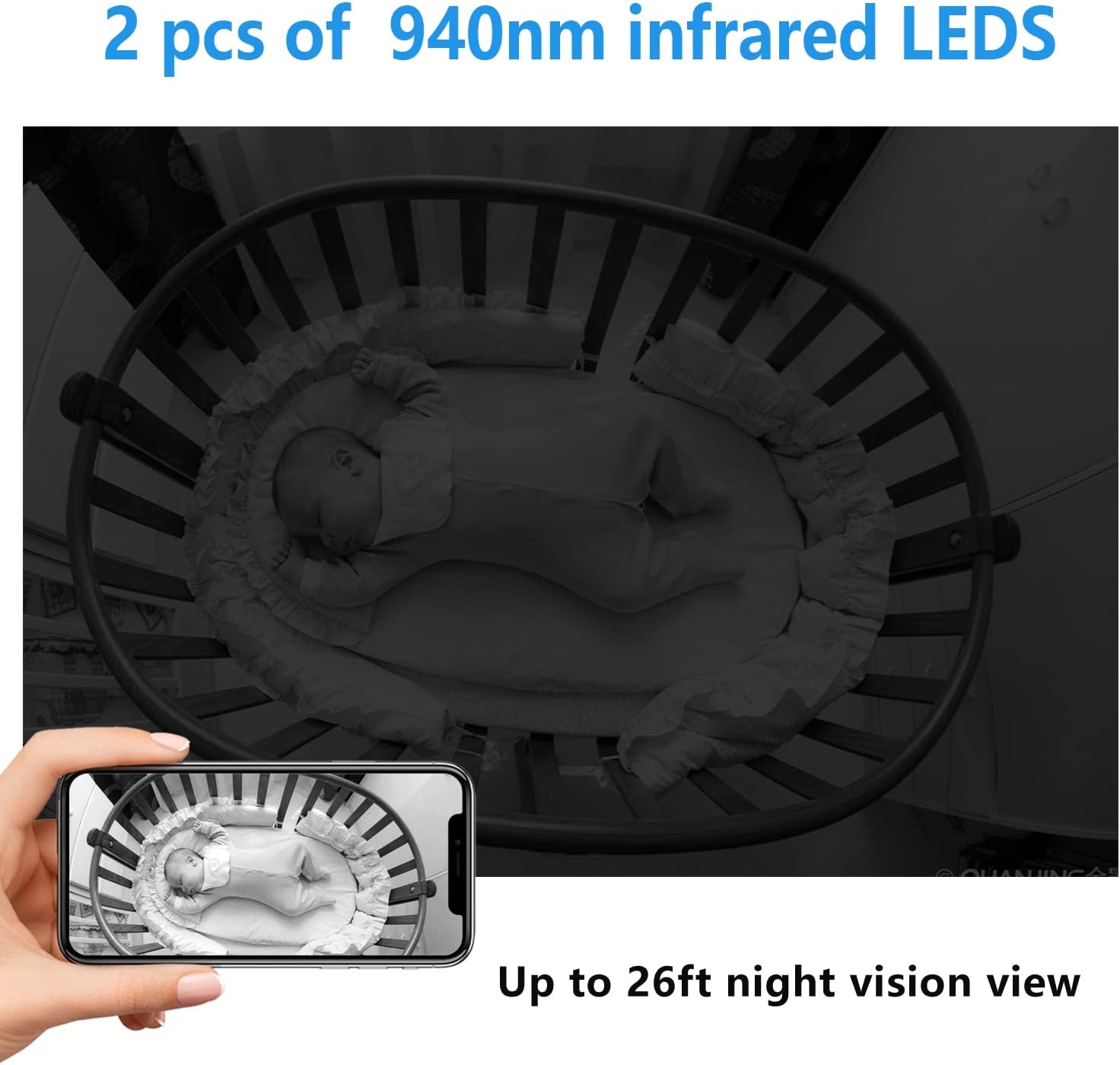 Smallest Wireless WiFi Battery Camera,HD1080P Concealed Camera,Portable Video Recording Live Feed,Smart Baby Monitor with Night Vision,Motion Detection,Cloud Storage for Security with iOS Android APP