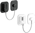 Refrigerator Lock - Heavy Duty Fridge & Freezer Safety Latch for Babies & Toddlers, Easy Install Kitchen Cabinet Lock (White & Black 2)