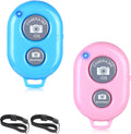 2 Pack Wireless Camera Remote Control - Wireless Remote for iPhone & Android Phones iPad iPod Tablet, Clicker for Photos & Videos - Blue&Pink