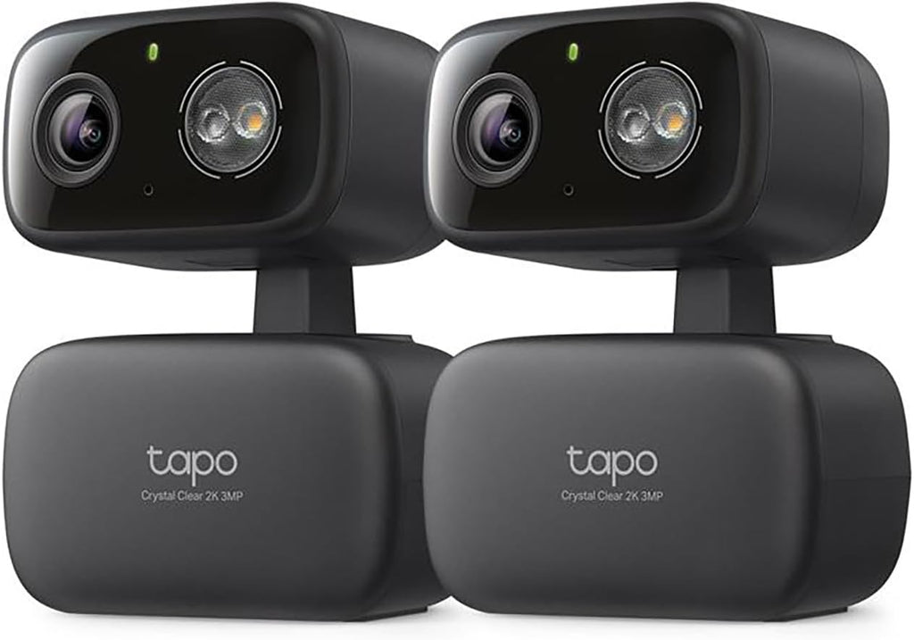 Tapo 2K 3MP Pan/Tilt Indoor/Outdoor Security Camera, Free Person/Baby Cry Detect & Track, 360° View, Night Vision, SD/Cloud Storage, Works w/Alexa & Google Assistant, HybridCam 360, Black (2-Pack)