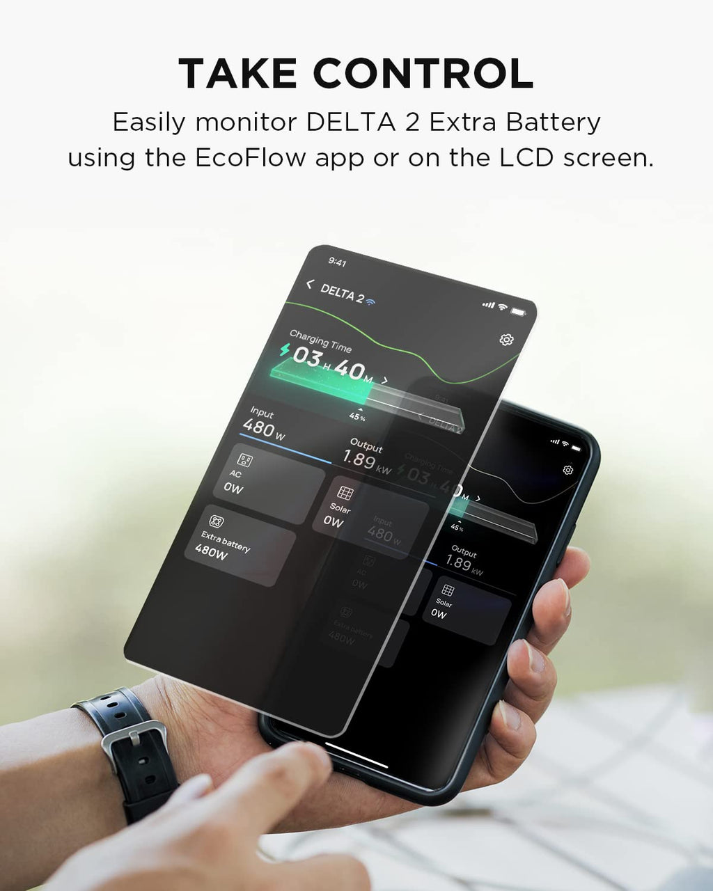 EF ECOFLOW Portable Power Station DELTA2 with Smart Extra Battery, Expand Capacity from 1024Wh to 2048Wh, Solar Generator for Home Backup, Emergency, Outdoor Camping