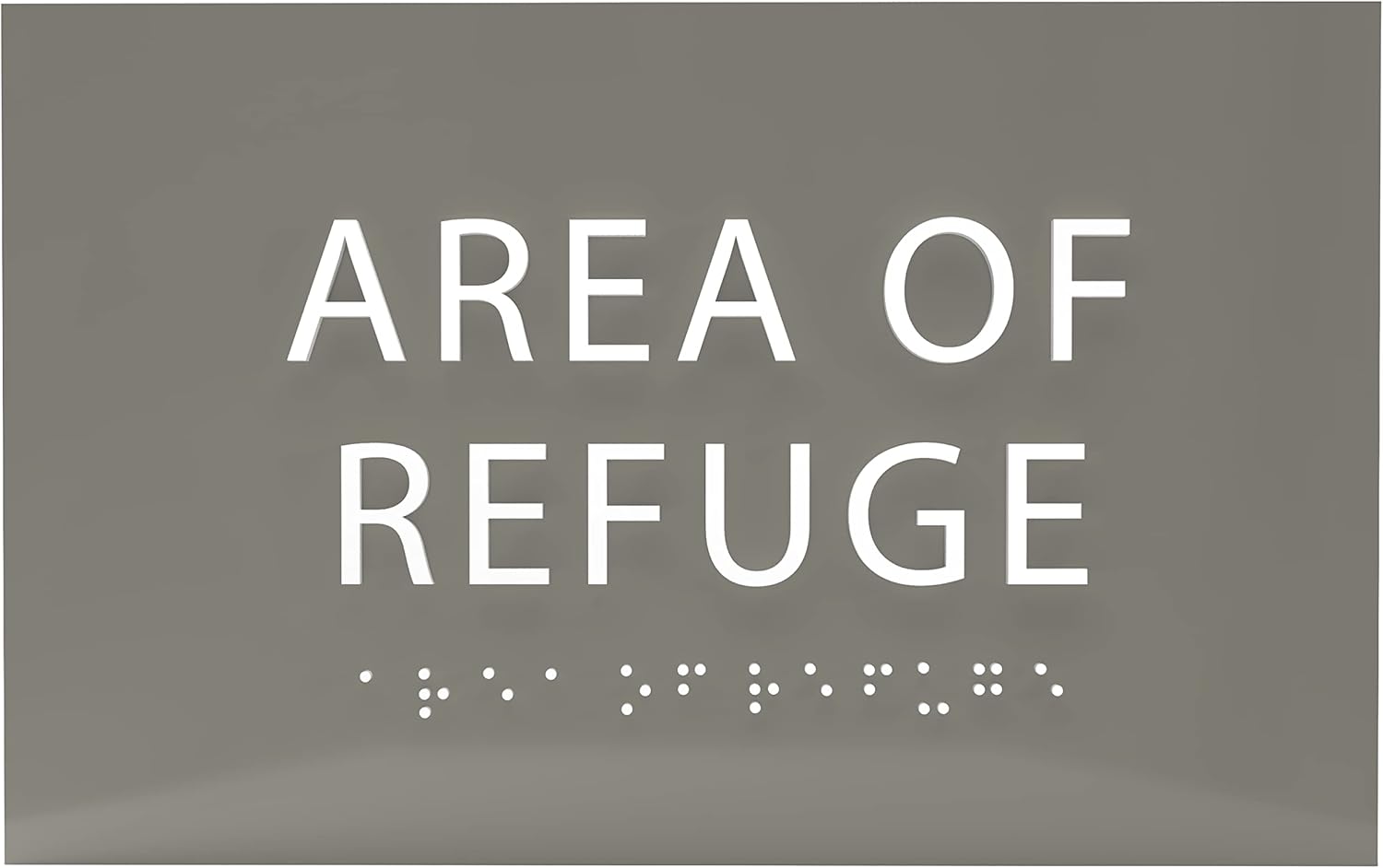 6" X4" Area of Refuge Sign - ADA Compliant Tactile Graphics Grade 2 Braille Text | Wall Mount Plastic Signs for Shopping Malls, Offices, Hotels, Schools, Apartments & Restaurants