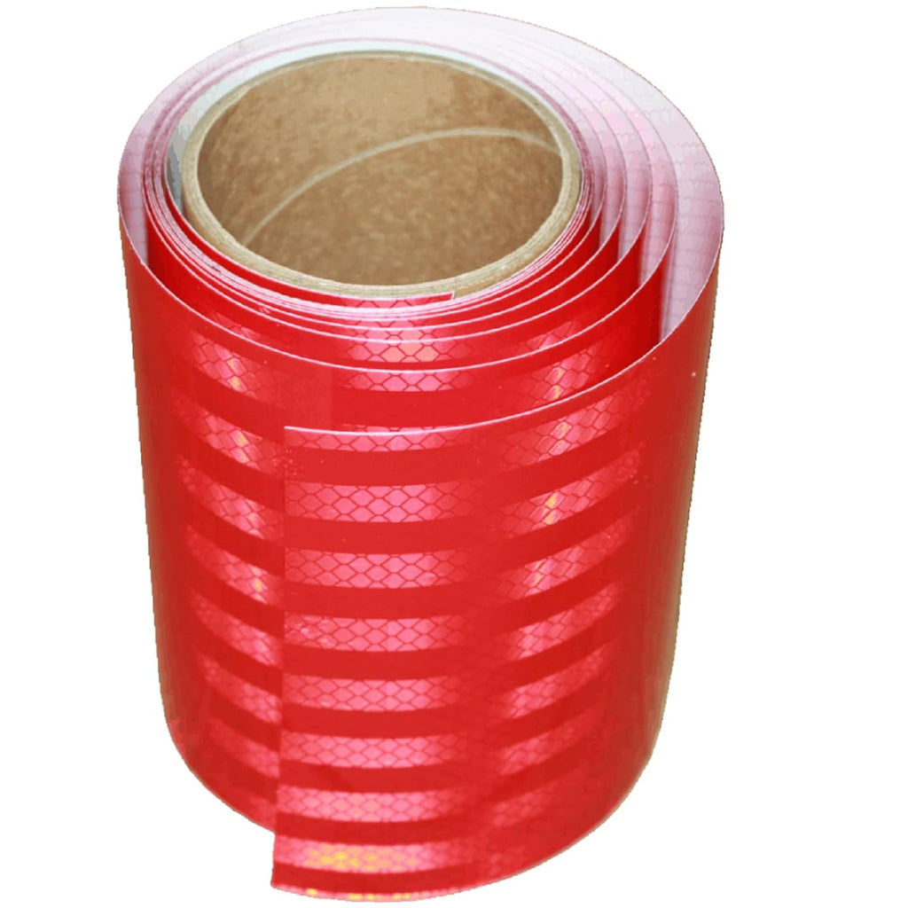 Non Fading Reflective Tape Red Outdoor Waterproof 6 inch, High Visibility Warning Industrial Marking Tape, Safety Stickers (11 feet)