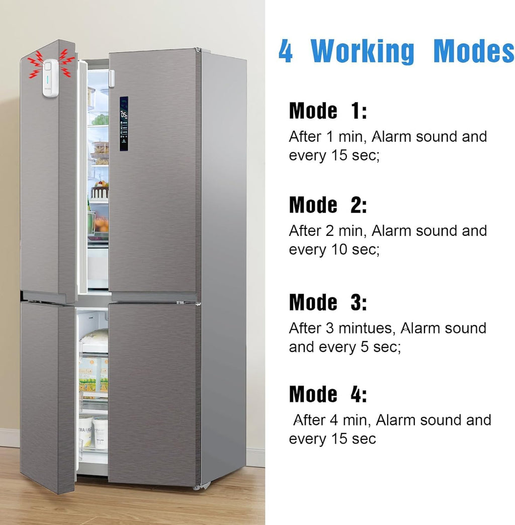 Daytech Freezer Door Alarm with Adjustable 0 to 120dB Volume, 4 Sets White