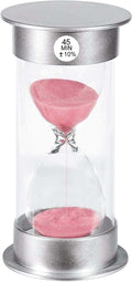 SuLiao 45 Minute Hourglass Timer Sand Clock, Unbreakable Pink Sand Watch 45 Min, Colorful Plastic Hour Glass Sandglass for Kids, Games, Decor, Classroom, Kitchen, Toothbrush Timer