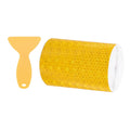 PATIKIL 4 Inch x 33 ft Reflective Tape, 1 Roll Waterproof Self Adhesive High Visibility Caution Warning Safety Tape Reflector with Scraper for Trucks Trailers Cars, Yellow