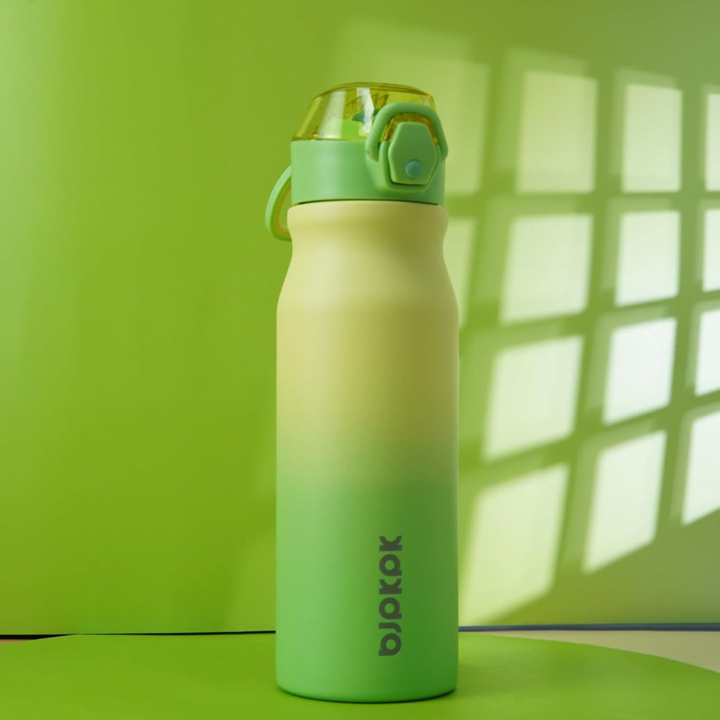 BJPKPK Stainless Steel Insulated Water Bottle with Straw Lid 25oz Reusable Metal Thermal Flask Bottles Keep Cold and Hot,Lime