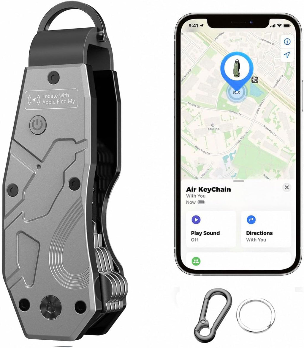 Zeeker Air Keychain, Key Organizer Works with Apple Find My, Built-in airtag Chips, Holds 2-6 Keys, Car Key Chains with GPS Tracker, Key Finder, Minimalist Key Holder for Men and Women, iOS Only Use