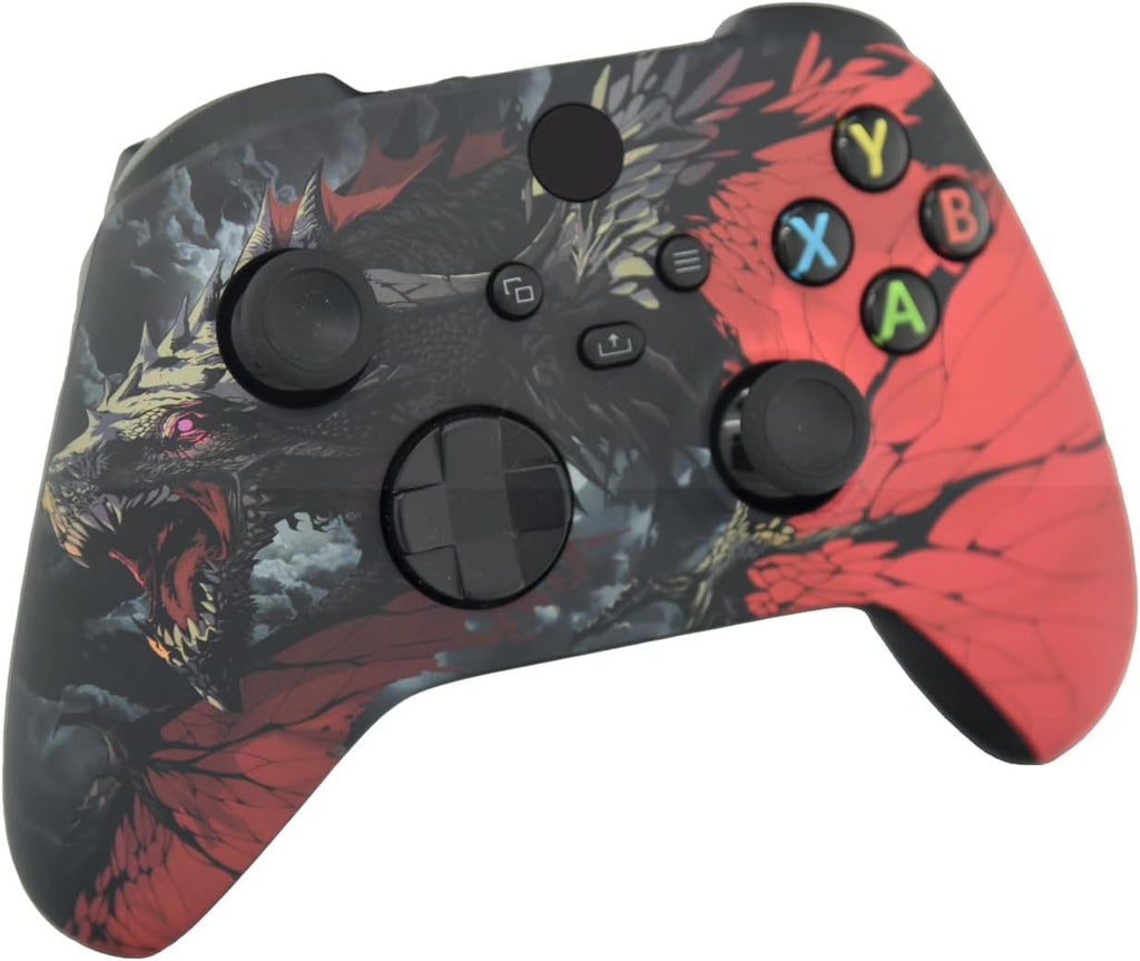 ProControllers LLC Hand Airbrushed Fade Custom Controller Compatible with Xbox Series X/S & Xbox One (Series X/S Black Dragon)