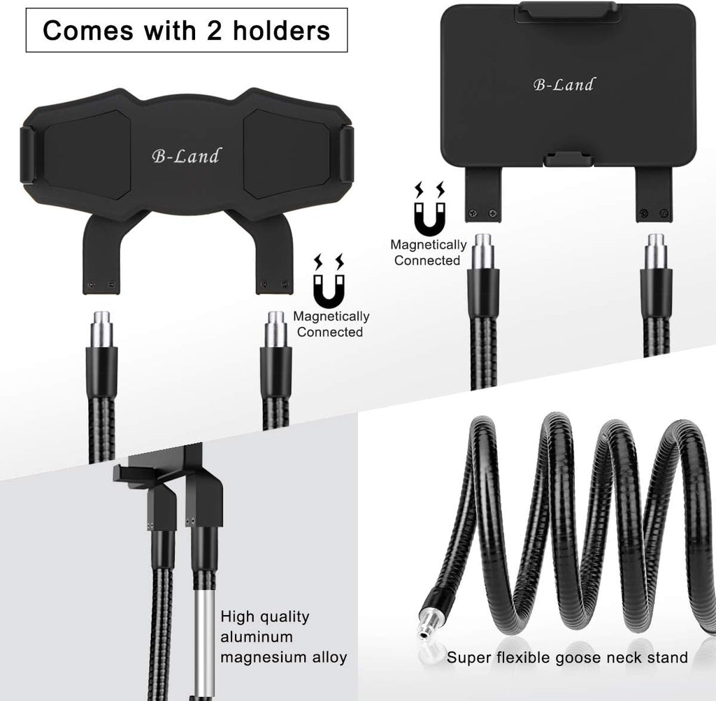 B-Land Cell Phone Holder, Tablet Holder iPad Stand Universal Phone Stand, Lazy Bracket, DIY Flexible Gooseneck Mounts with Multiple Function