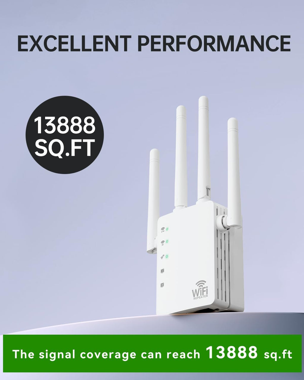 WiFi Extender, WiFi Extender Signal Booster Dual-Band(5.0G&2.4G) AC1200Mbps 10X Faster WiFi 6 Coverage to 13888 sq. ft & 150+ Devices, WiFi Range Extender, WiFi Booster Extender for Home