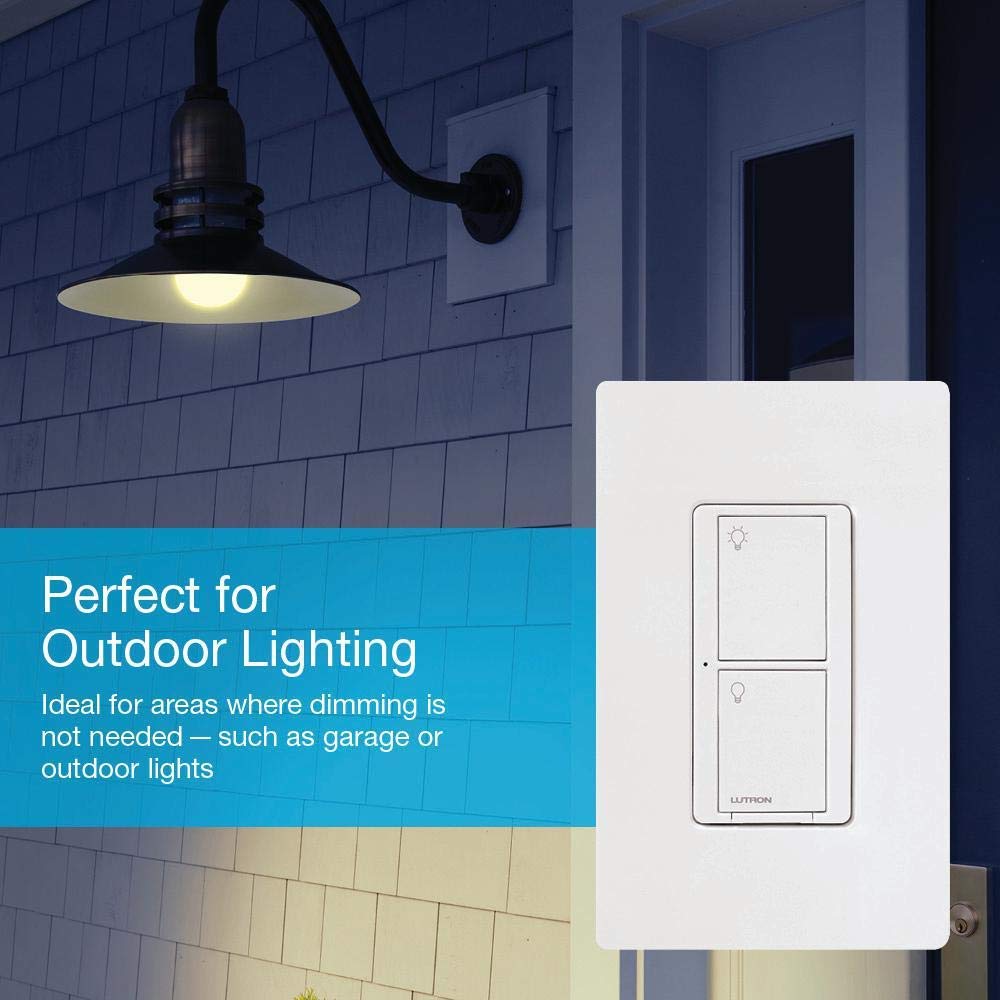 Lutron Caseta Original Smart Light Switch (Lutron Smart Hub Required), for Home, LED Lights, and Fans, 6 Amp, Single-Pole/3-Way, Neutral Required, PD-6ANS-LA, Almond, 12 Pack