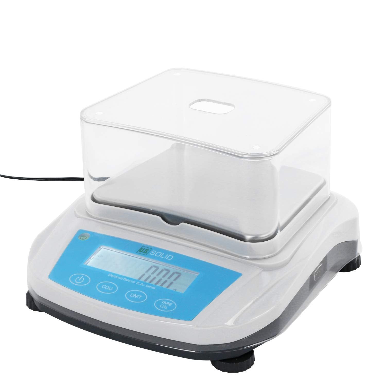 U.S. Solid Precision Lab Scale 1000g x 0.01g- High Precision Analytical Balance w/USB and RS232 Interface, Detachable Draft Shield, Calibration Weight,100-240 VAC