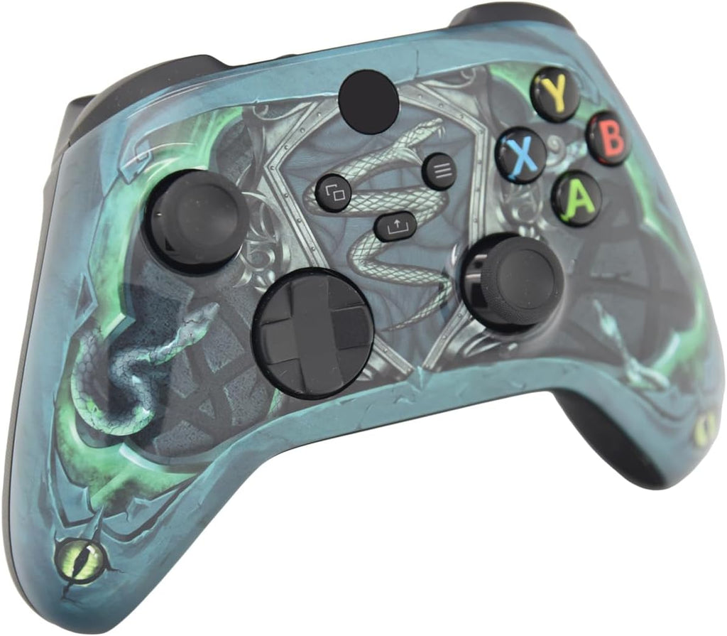 ProControllers LLC Hand Airbrushed Fade Custom Controller Compatible with Xbox Series X/S & Xbox One (Series X/S Green Snake)