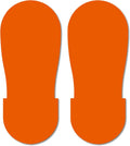 Mighty Line Big Footprints Floor Marking Tape for Safety, Caution, Warning, Heavy-Duty, Peel and Stick, Adhesive, Industrial Quality, 12" Long x 5" Wide, Orange, Pack of 50