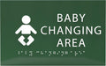 6" X4" Baby Changing Area Sign | Tactile Graphics Grade 2 Braille Text Baby Care Sign| ADA Compliant Wall Mount Plastic Restroom Sign for Hospital, Offices, Clinics and Apartments