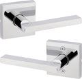 Kwikset Halifax Interior Passage Door Handle, Lever For Closet and Hallway Doors, Reversible Non-Locking Handle Lever, Polished Chrome, Square Rose