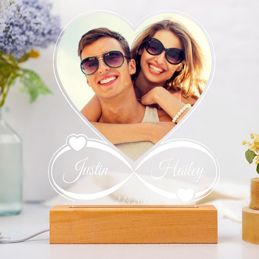 Custom Picture Frame, Customized Picture Frames, Custom Photo Frames, Personalized Photo Frame, Anniversary Valentines Day Gifts for Her Him Women Men Girlfriend Boyfriend Couple Mom Dad Family Pet