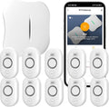 WiFi Water Leak Detector for Home with App Notification, 1 Gateway+10 Sensor, 120dB Flood/Drip Alarm for Basement/Kitchen/Bathroom/Toilet/Laundry Room, Under Sink/Drain/Pipe Leakage, W13+WD61x10-White