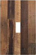 Rustic Brown Wood Vintage Wood Board Decorative Light Switch Cover 1 Gang Single Toggle Device Electrical Faceplate Switchplates Decorator Outlet Wall Plate For Farmhouse Cabin Decor